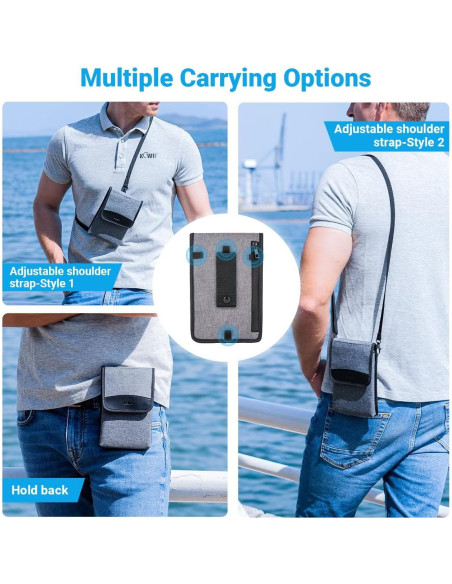 Funda de Teléfono KIWIFOTOS para Cintura y Hombro Gris