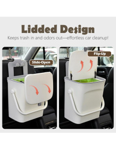 Cubo de Basura para Coche LoopTime LT-28 Impermeable 18.5x14cm 2