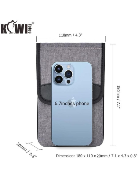 Funda de Teléfono KIWIFOTOS para Cintura y Hombro Gris