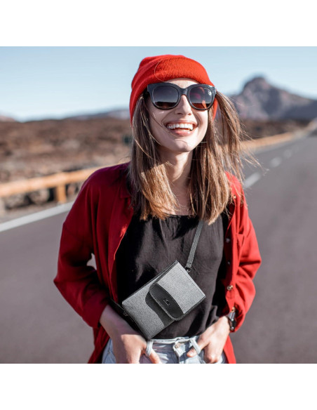 Funda de Teléfono KIWIFOTOS para Cintura y Hombro Gris