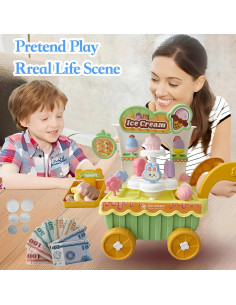 Juego de Carrito de Helados CZOALX Verde 43.9x18.5cm 2