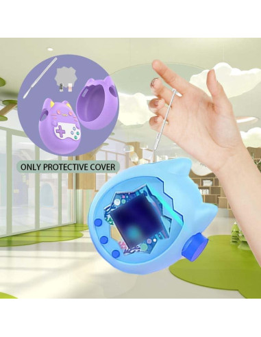 Funda de Silicona Rosa para Tamagotchi Paradise con Cordón