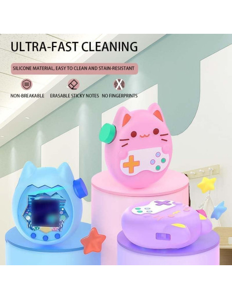 Funda de Silicona Rosa para Tamagotchi Paradise con Cordón