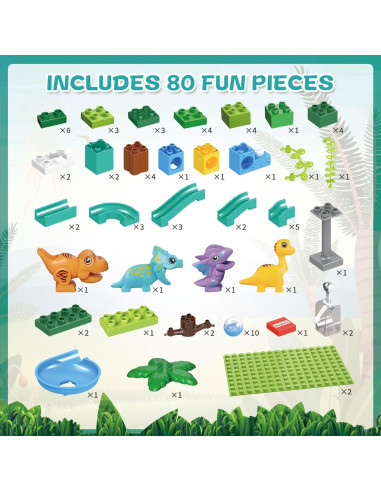 Juego de Canicas de Dinosaurios Burgkidz - 80 Piezas STEM