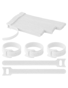 Bridas Reutilizables PASOW 60pcs Microfibra 15/18/20 cm Blanco