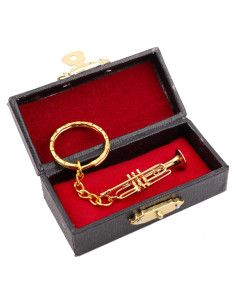 Llavero Miniatura Trompeta de Latón con Estuche 4.39 cm