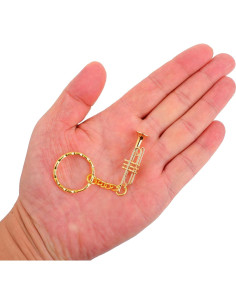 Llavero Miniatura Trompeta de Latón con Estuche 4.39 cm 2