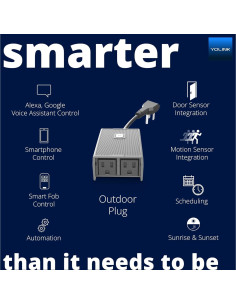 Enchufe Inteligente Exterior YoLink 1/4 km Rango Largo 2 Salidas 2