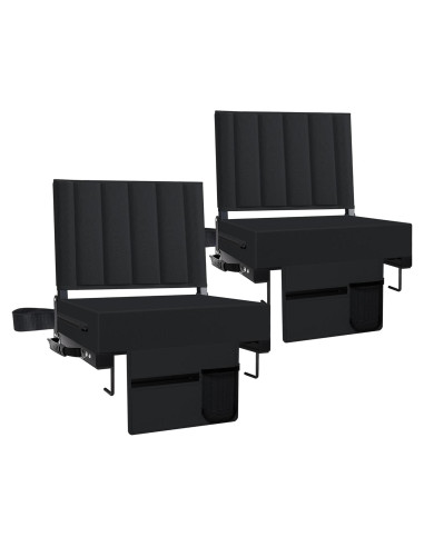 Asiento de Estadio Plegable Aliphon con Respaldo y Cojín - 2 Piezas