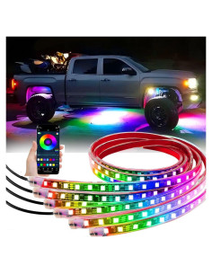 Luces LED Underglow DREAMIZER, 6 Tiras RGB 12V Impermeables