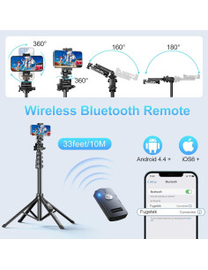 Trípode Profesional Fugetek FT-589 para Teléfono 62" Aluminio 2