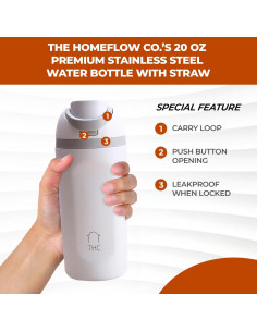 Botella de Agua THC 591 ml Acero Inoxidable Doble Pared 2
