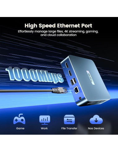 Mini PC Trycoo WI6 N100, 16GB RAM, 512GB SSD, 4K Triple Pantalla