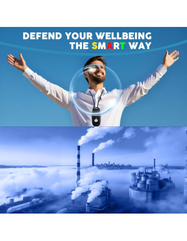 Purificador de Aire Portátil Timeage T10S Negro, Ionizador Personal