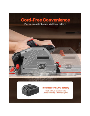 Sierra de Inmersión Inalámbrica Happybuy 20V 5.5" 4Ah