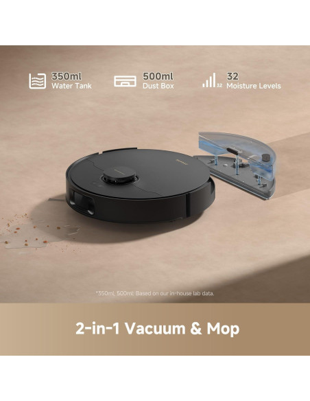 Aspiradora Robot DREAME D20 Plus 2 en 1, 13000Pa, Negro