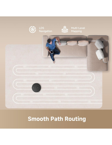 Aspiradora Robot DREAME D20 Plus 2 en 1, 13000Pa, Negro