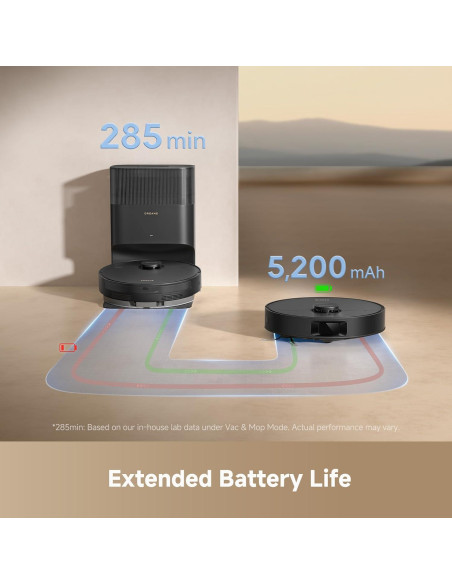Aspiradora Robot DREAME D20 Plus 2 en 1, 13000Pa, Negro