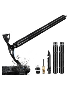 Pico Plegable 8 en 1 FUSIONKEI con Azada y Cuchillo de Supervivencia