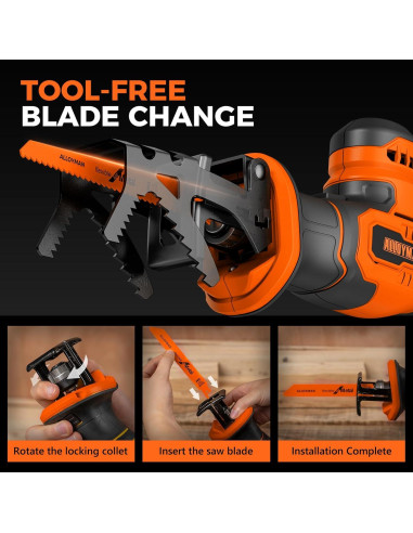 Sierra Recíproca Inalámbrica Alloyman 20V con 2 Baterías 2.0Ah