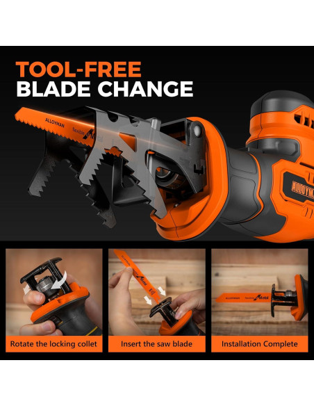 Sierra Recíproca Inalámbrica Alloyman 20V con 2 Baterías 2.0Ah