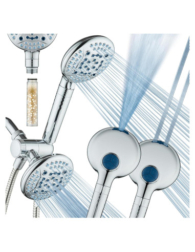 Ducha Doble AquaCare 6 Vías con Filtro y Lavado a Presión
