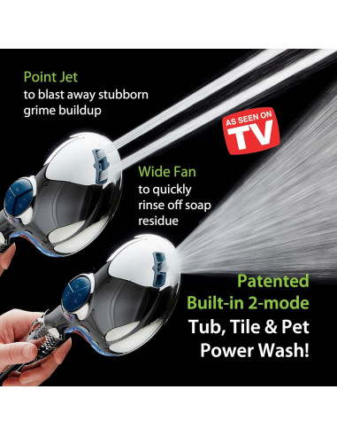 Ducha Doble AquaCare 6 Vías con Filtro y Lavado a Presión