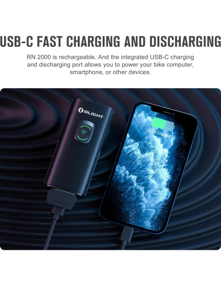 OLIGHT RN 2000 Faro LED Recargable para Bicicleta 2000 Lúmenes