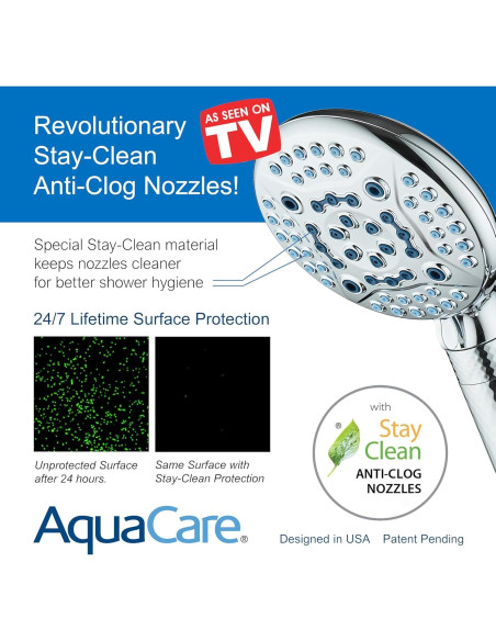 Ducha Doble AquaCare 6 Vías con Filtro y Lavado a Presión