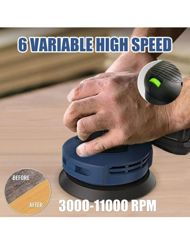 Lijadora Orbital Inalámbrica ZEITE 20V 5" 6 Velocidades 2.2kg