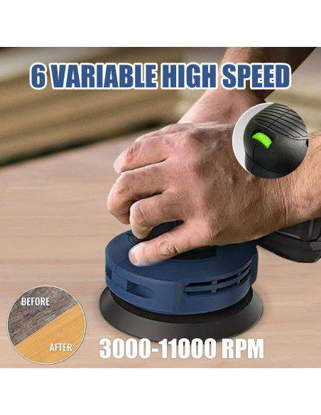 Lijadora Orbital Inalámbrica ZEITE 20V 5" 6 Velocidades 2.2kg