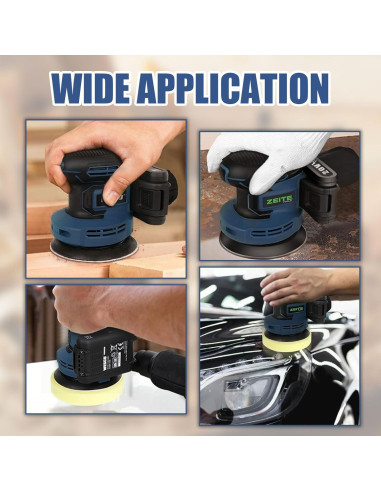 Lijadora Orbital Inalámbrica ZEITE 20V 5" 6 Velocidades 2.2kg