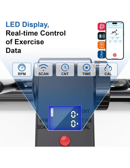 Mini Ejercitador de Pedales MJWW O1-1 Plegable con Monitor LCD