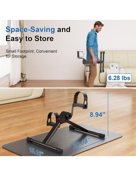 Mini Ejercitador de Pedales MJWW O1-1 Plegable con Monitor LCD