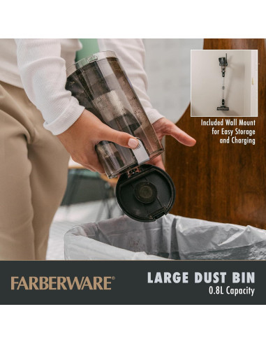 Aspiradora de varilla sin cable Farberware Pro 2 velocidades