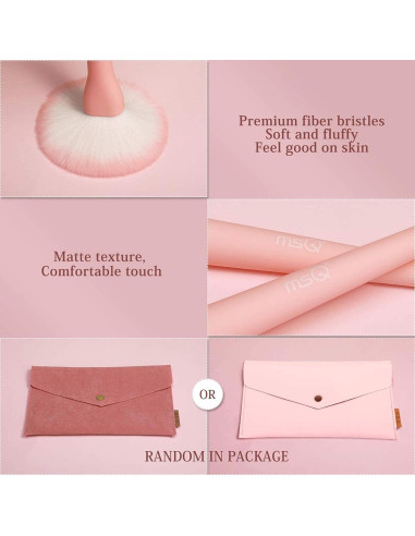 Juego de Brochas de Maquillaje MSQ 8 Piezas Rosa