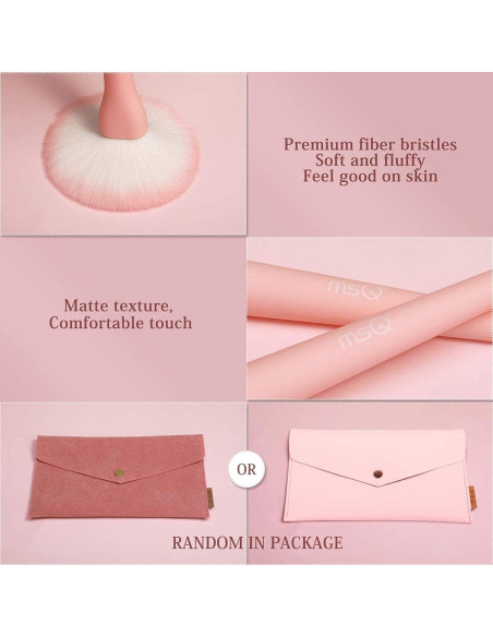 Juego de Brochas de Maquillaje MSQ 8 Piezas Rosa
