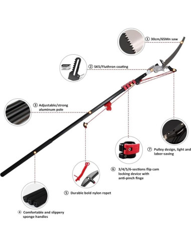 Sierra de Poste Telescópica DARZYS 5.4m con Cuerda de Nylon