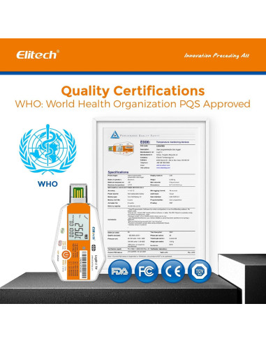 Registradores de Datos de Temperatura y Humedad Elitech 10 Unidades