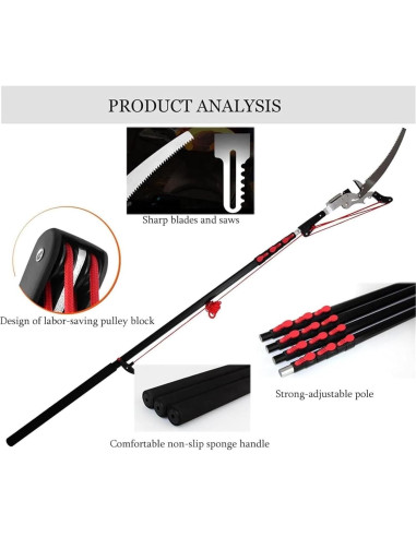 Sierra de Poste Telescópica DARZYS 5.4m con Cuerda de Nylon