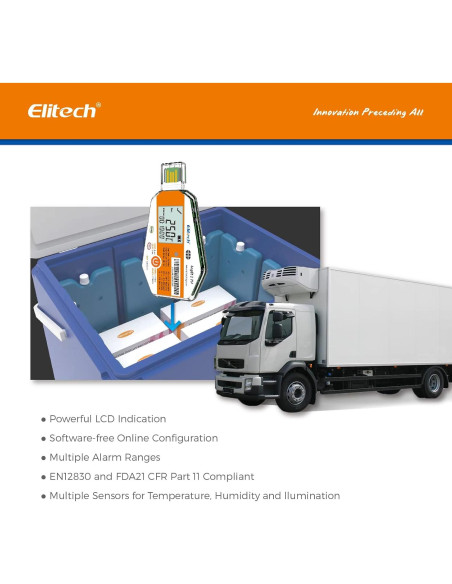 Registradores de Datos de Temperatura y Humedad Elitech 10 Unidades