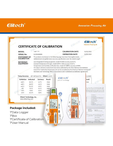 Registradores de Datos de Temperatura y Humedad Elitech 10 Unidades