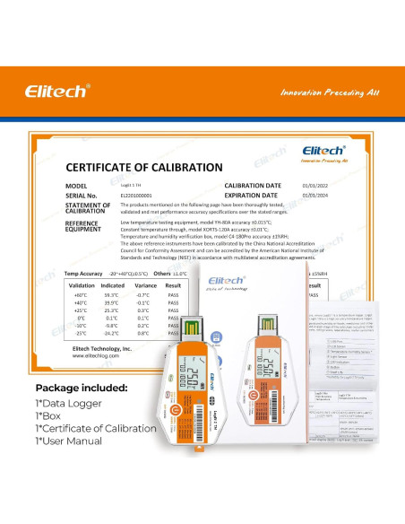 Registradores de Datos de Temperatura y Humedad Elitech 10 Unidades