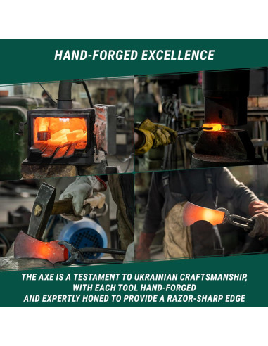 Hacha de Bushcraft BeaverCraft AX3 - Forjada a Mano 33.5 cm