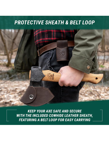 Hacha de Bushcraft BeaverCraft AX3 - Forjada a Mano 33.5 cm