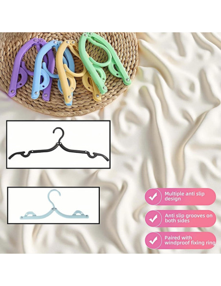 Pack de 6 Perchas Plegables Chinshwehaw Antideslizantes