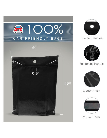 Bolsas de Basura para Autos PPB 50 pcs Negras 22.86x10.16 cm Bolsas de Basura para Autos PPB 50 pcs Negras 22.86x10.16 cm