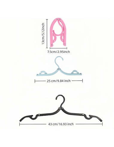 Pack de 6 Perchas Plegables Chinshwehaw Antideslizantes