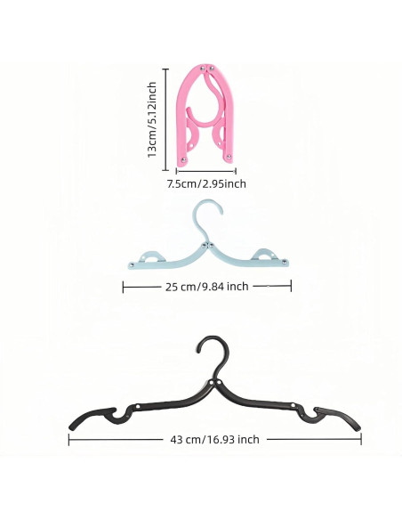 Pack de 6 Perchas Plegables Chinshwehaw Antideslizantes