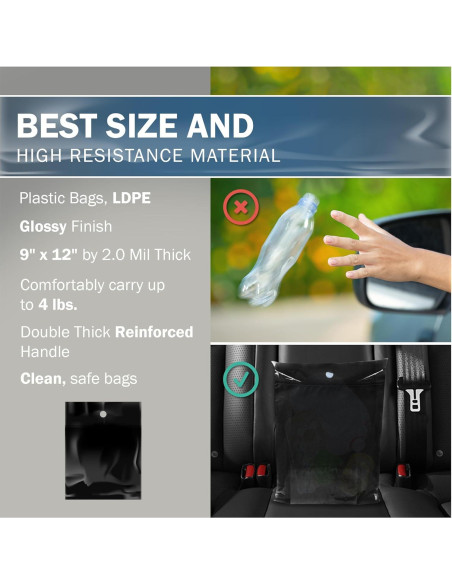 Bolsas de Basura para Autos PPB 50 pcs Negras 22.86x10.16 cm Bolsas de Basura para Autos PPB 50 pcs Negras 22.86x10.16 cm